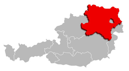 LOWER AUSTRIA map 
FEDERATE STATE of AUSTRIA 3d isometric map