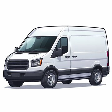 recommend clip art: Modern Cargo Van flat vector illustration isolated on a white background