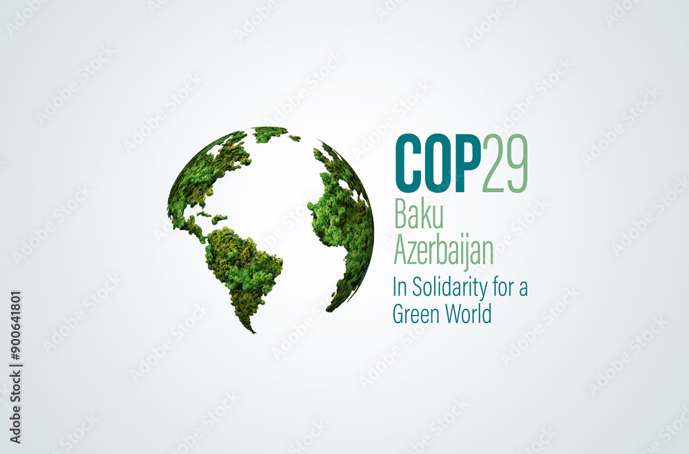 Wall mural united nations climate change conference cop29 baku, azerbaijan. in solidarity for a green world