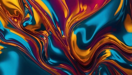 Vibrant metallic liquid background - abstract tech innovation wallpaper, complementary colors, high contrast