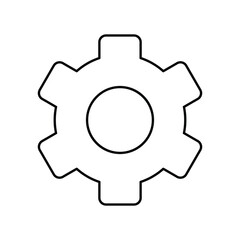 Setting gear icon isolated on white