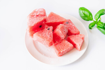 凍らせたカットスイカ