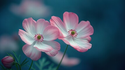   Pink flowers on lush green plant