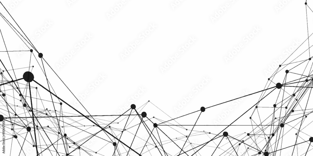 Aufkleber abstract connecting dots and lines with geometric background. geometric plexus structure cybernetic 