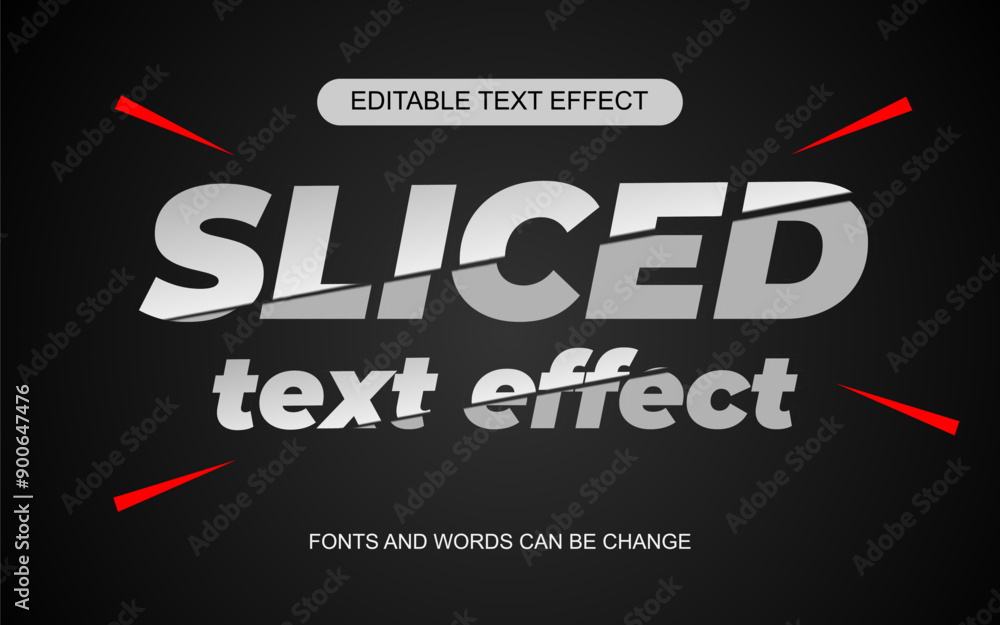 Fototapete editable sliced vector text effect