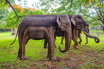 wooden elephant family.   © Sankarji-3RdEYE