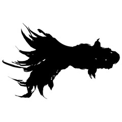 真上から見た金魚のシルエットのベクター画像