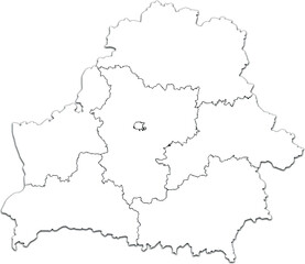 BELARUS MAP WITH ITS REGIONS AND POLITICAL ADMINISTRATIVE DIVISIONS
