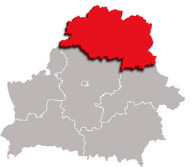 VITEBSK map REGION of BELARUS 3d isometric map