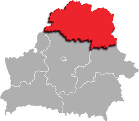 VITEBSK map REGION of BELARUS 3d isometric map