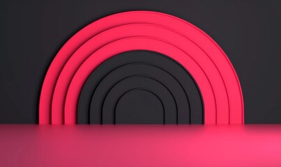 Naklejka premium Abstract Minimalist Design with Pink and Black