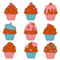 set of cupcakes