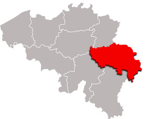 LIEGE map PROVINCE of BELGIUM 3d isometric map