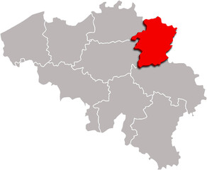 LIMBURG map PROVINCE of BELGIUM 3d isometric map