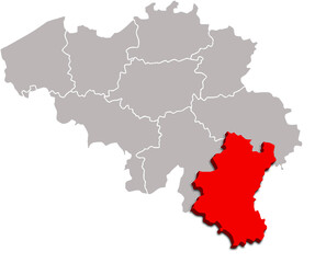 Obraz premium LUXEMBOURG map PROVINCE of BELGIUM 3d isometric map