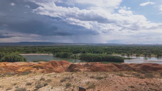 Timelapse of Colorful Rainbow Beach in Wucaitan, located in Burgin, Xinjiang, China