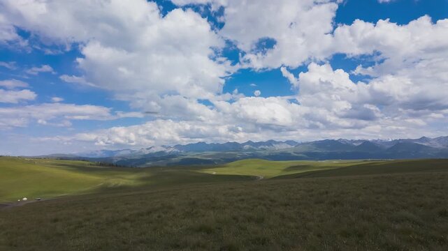 Time lapse of The beautiful landscape of Kalajun grassland of Xinjiang, China