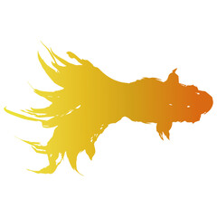 真上から見た金色の金魚のシルエットのベクター画像