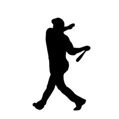 baseball action sports logo silhouette
