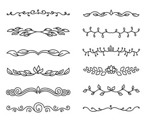 Vintage ornaments collection vector art illustration.
