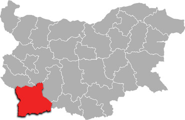 BLAGOEVGRAD map REGION of BULGARIA 3d isometric map