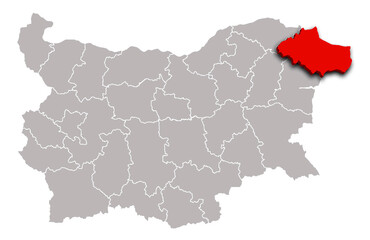 DIBRICH map REGION of BULGARIA 3d isometric map