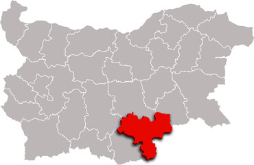 HASKOVO map REGION of BULGARIA 3d isometric map