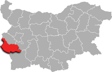 KYUSTENDIL map REGION of BULGARIA 3d isometric map