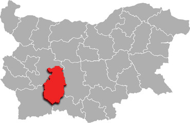 PAZARDZHIK map REGION of BULGARIA 3d isometric map