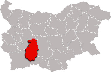PAZARDZHIK map REGION of BULGARIA 3d isometric map