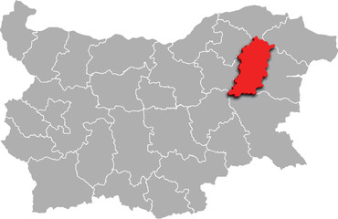 SHUMEN map REGION of BULGARIA 3d isometric map
