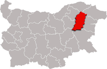 SHUMEN map REGION of BULGARIA 3d isometric map