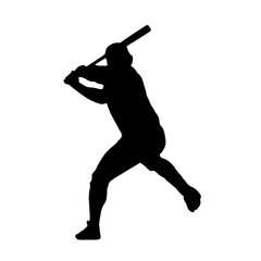 baseball action sports logo silhouette