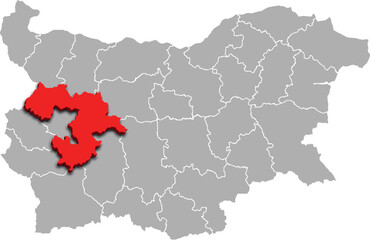 SOFIA map REGION of BULGARIA 3d isometric map