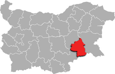 YAMBOL map REGION of BULGARIA 3d isometric map