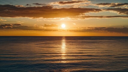 Fototapeta premium Warm Sunset Glow on Sea