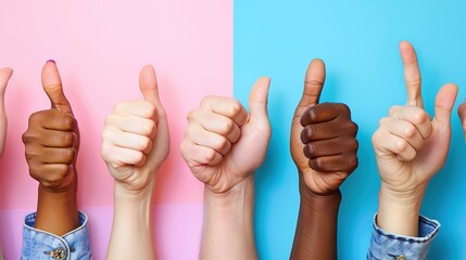 Diverse Hands Giving a Thumbs Up