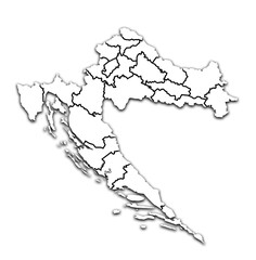 croatia map with its counties and administrative divisions 3d isometric map
