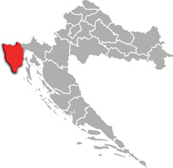 ISTRIA map county of CROATIA 3d isometric map