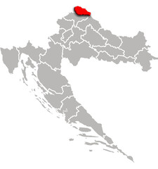 MEDIMURJE map county of CROATIA 3d isometric map