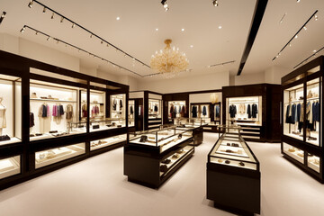 "High-End Fashion Store with Elegant Decor"