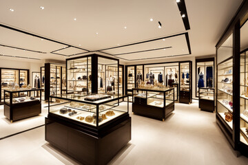 "Luxury Retail: Stylish Interiors in Fashion Department"
