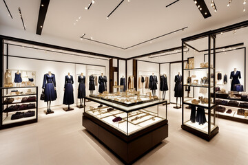 "Upscale Fashion Department with Luxe Interiors"