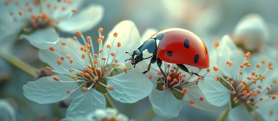 Ladybug on a Delicate Flower