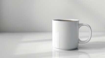 Obraz premium Bright Ceramic Coffee Mug on a Clear White Background Perfect for Morning Beverages