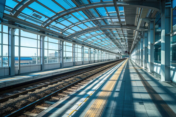 Naklejka premium Modern Glass Train Station in Daylight
