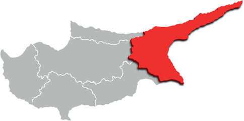 FAMAGUSTA MAP ADMINISTRATIVE DISTRICT OF CYPRUS 3D ISOMETRIC MAP