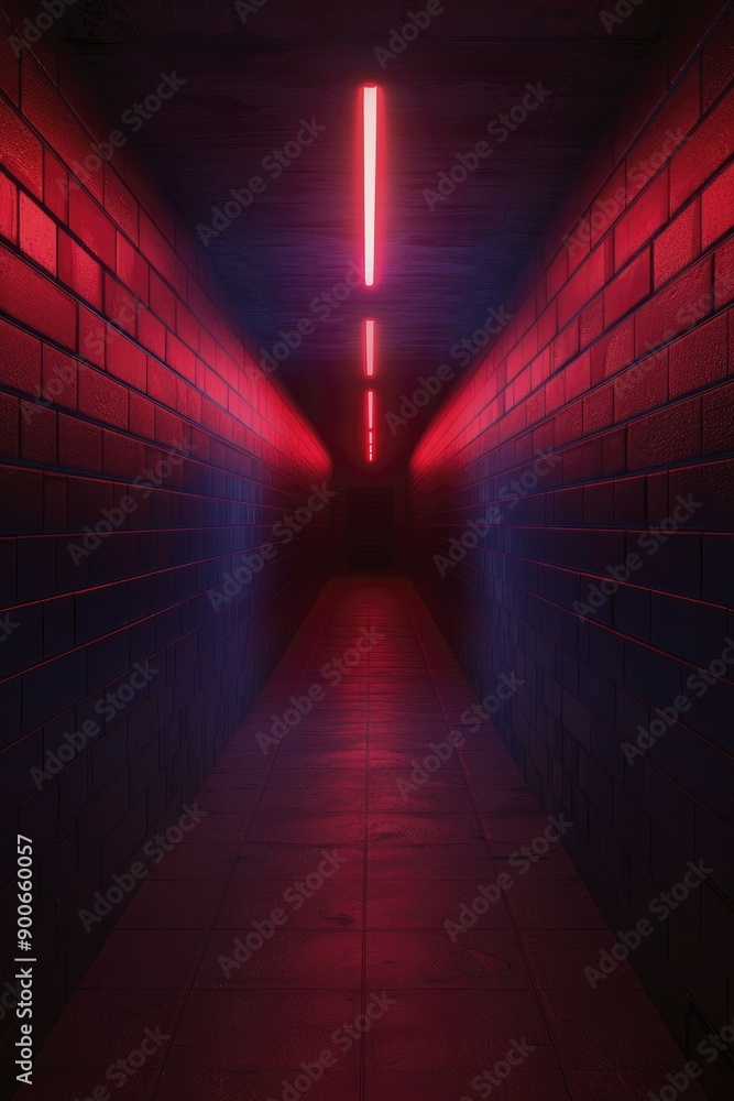 Poster Neon corridor effects, illustrating the vibrant and futuristic designs of neon corridor effects