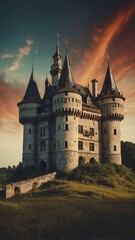 Fototapeta premium enchanted castles and fortresses art .jpeg