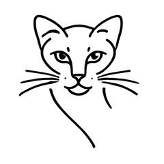 Obraz premium Sleek Minimalist Cat Face Outline